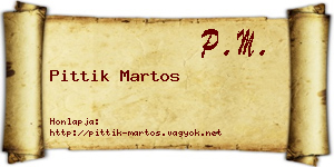 Pittik Martos névjegykártya